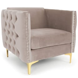Fauteuil Joshua Velours Taupe
