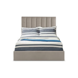 Lit Coffre Songe + Sommier Velours Taupe 140cm - 140 x 190 cm