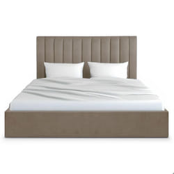 Lit Coffre Songe + Sommier Velours Taupe 180cm