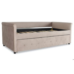 Lit simple gigogne Garry Velours Taupe