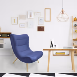 Fauteuil scandinave Romilly Tissu Bleu