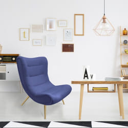 Fauteuil scandinave Romilly Tissu Bleu