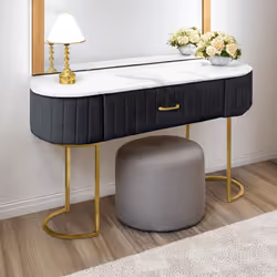 Coiffeuse Paloma 1 tiroir Velours Noir
