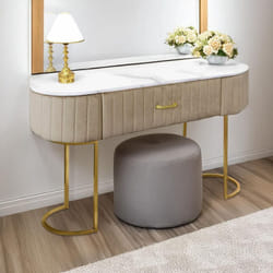 Coiffeuse Paloma 1 tiroir Velours Taupe