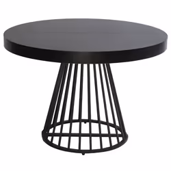 Table ronde extensible Grivery Noir pieds Noir