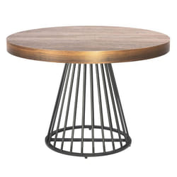 Table ronde extensible Grivery Bois Noisette pieds Noir