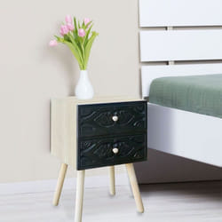 Table de chevet Catana 2 tiroirs Noir Carbone