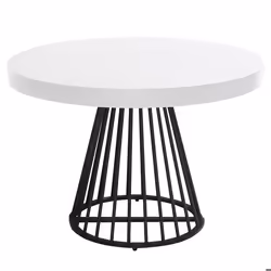 Table ronde extensible Grivery Blanc pieds Noir