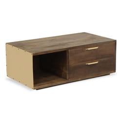 Table basse Firmin Bois et Métal Or