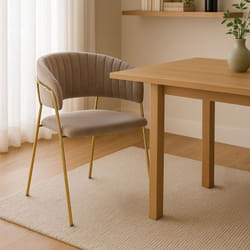Lot de 4 chaises Tabata Velours Taupe