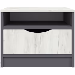 Table de Chevet 1 tiroir Caradec Gris et Bois Clair