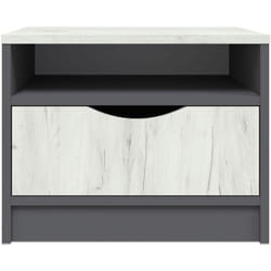 Table de Chevet 1 tiroir Caradec Gris et Bois Clair
