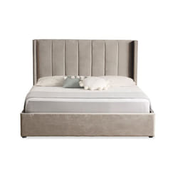 Lit double Magorial avec sommier relevable 160x200cm Velours Taupe