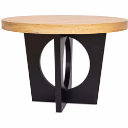 Table ronde extensible Kalipso Chêne Clair et Noir