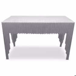 Console design Galantine Marbre Blanc pieds Argent