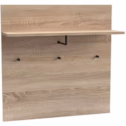 Portemanteau mural avec étagère et 3 patères Irysel 80x80cm Bois sonoma