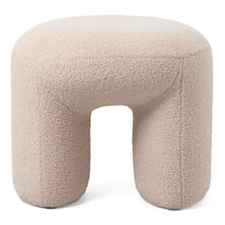 Pouf tendance Armania L46cm Tissu bouclette Beige