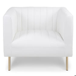 Fauteuil moderne à coutures verticales Sacramento Simili Blanc