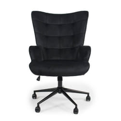 Fauteuil de bureau moderne à haut dossier Florelo Velours Noir