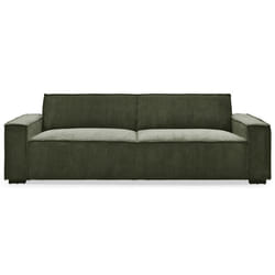 MENZZO Canapé clic-clac 3 places Roger Velours côtelé Vert -L230 x P94 x H75 cmSurface de couchage : 110 x 189 cm