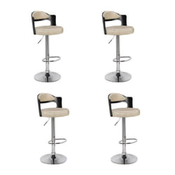 Lot de 4 Chaises de Bar Wilson 90-110cm Noir & Beige