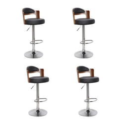Lot de 4 Chaises de Bar Wilson 90-110cm Noir & Marron