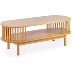 Table basse moderne à barreaux Gariong L100cm Bambou