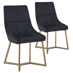 Lot de 2 chaises Matelassées en Velours Elba 88cm Noir