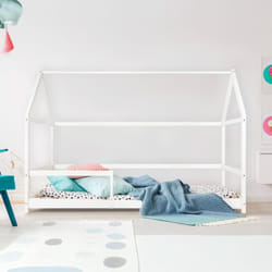 Lit cabane pour enfant Revanou 90x190cm Bois Blanc