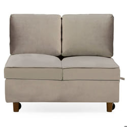 Banquette 2 places convertible Zinez Velours Taupe