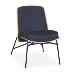 Fauteuil moderne Gauguin Bois clair et Tissu noir