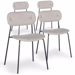 Lot de 4 chaises modernes Stellair Tissu Beige