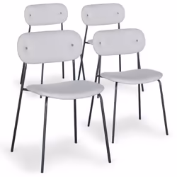 Lot de 4 chaises modernes Stellair Tissu Gris