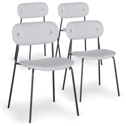 Lot de 4 chaises modernes Stellair Tissu Gris
