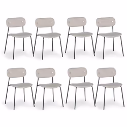 Lot de 8 chaises modernes Stellair Tissu Beige