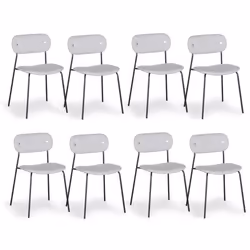 Lot de 8 chaises modernes Stellair Tissu Gris