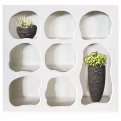 Meuble de rangement style naturel organique Salavador L58cm Blanc
