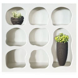 Meuble de rangement style naturel organique Salavador L58cm Blanc