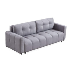 Canapé 3 places convertible Stylian Tissu Gris clair