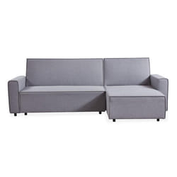 Canapé d'angle convertible Passerel Tissu effet Lin Gris clair