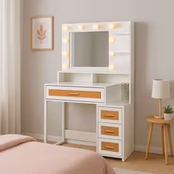Un meuble pratique à l'allure chic et naturelle Coloris BLANC Apportez une touche d'élégance naturelle à votre chambre avec l ...