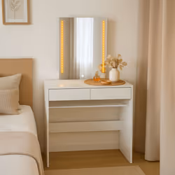 A compact vanity, simply Color: WHITEBring a touch of modernity and practicality to your room with the TALISMA vanity. Compac ...