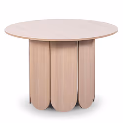 Table ronde style japandi extensible 310cm Tulipa rallonges intégrées Bois clair