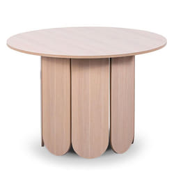 Table ronde style japandi extensible 310cm Tulipa rallonges intégrées Bois clair