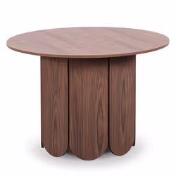 Table ronde style japandi extensible 310cm Tulipa rallonges intégrées Bois noisette