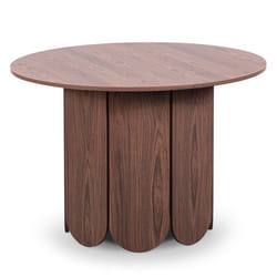 Table ronde style japandi extensible 310cm Tulipa rallonges intégrées Bois noisette