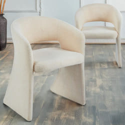 Lot de 2 chaises design Tootsie Tissu bouclette Crème