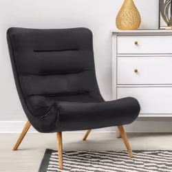 Fauteuil scandinave Romilly Velours Noir