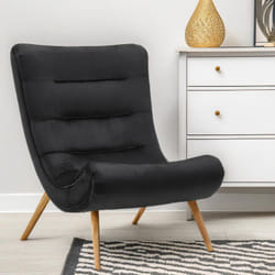 Fauteuil scandinave Romilly Velours Noir
