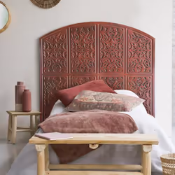 Tête de lit style oriental bois sculpté Linium 120cm Cuivre